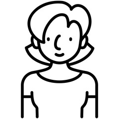 elder female avatar black outline icon