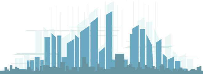 Fototapeta premium Cityscape, Building perspective, Modern building in the city skyline, city silhouette, city skyscrapers, Business center