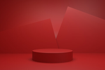 3d platform studio display scene with render platform. studio background vector 3d rendered podium. platform render for cosmetic products. Stage display platform background 3d studio red
