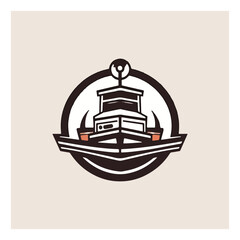 Fototapeta na wymiar sailing boat modern vector logo