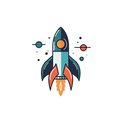 modern space rocket vector logo