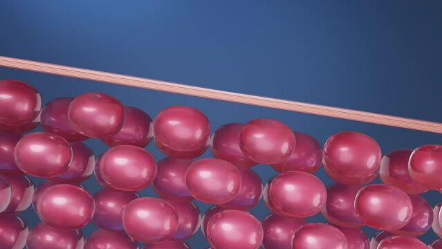 Laser light shot on skin to stimulate collagen, sagging and skin problem treatment by laser concept. 3D rendering.