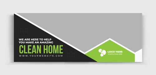 Cleaning Service facebook cover | Professional business facebook cover page timeline web ad banner template. Cleaning business company social media design 