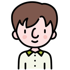 boy avatar black outline filled color icon