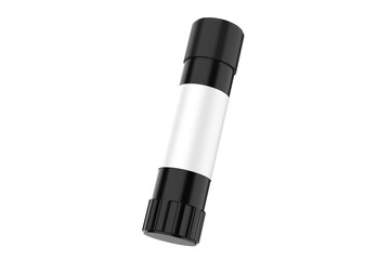 Glue stick with lid open and closed. School and office supplies collection. 3d illustration
