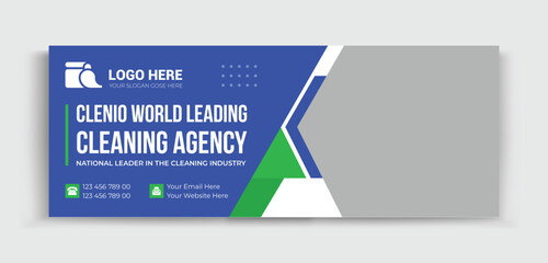 Cleaning Service facebook cover | Professional business facebook cover page timeline web ad banner template. Cleaning business company social media design 