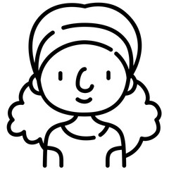 girl avatar black outline icon