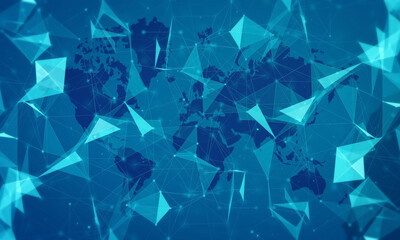 4K Plexus business map network abstract background