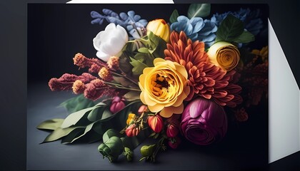 Stunning Bouquet of Flowers Focus Background, Made with Generative AI