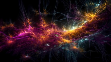 Neurons in a Surreal Setting Background, Made with Generative AI