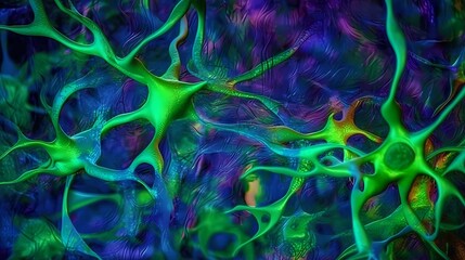 Surreal Neuron Network Background, Made with Generative AI
