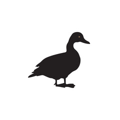 duck isolated on white background vector silhouette illustration
