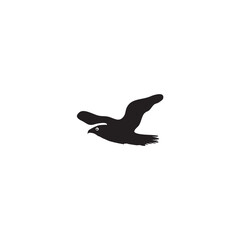 silhouette of a seagull wild bird vector silhouette illustration