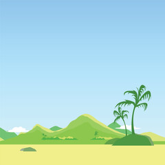 landscape of coconut palm trees vector