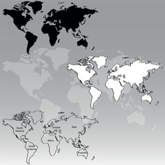 set of world maps collection vector
