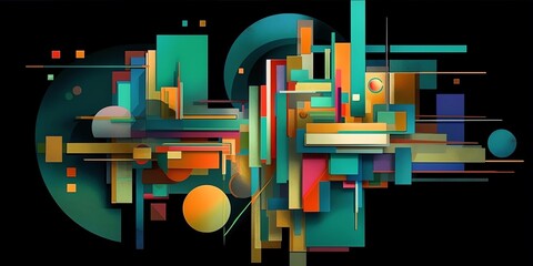 Geometric Abstract Surreal Hyper-Detailed Background, Made with Generative AI