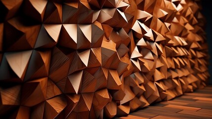Wooden Triangles in a New Light Background, Made with Generative AI