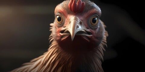 Cinematic Hen with Serious Expression Background, Made with Generative AI