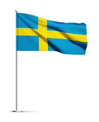 Flag of Sweden isolated on white backgriund. EPS10 vector