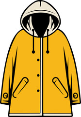 Rain coat with collar flat vector illustration