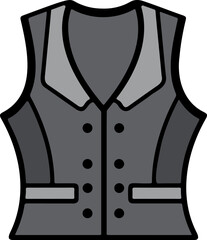 Classic vest with buttons flat vector illustration