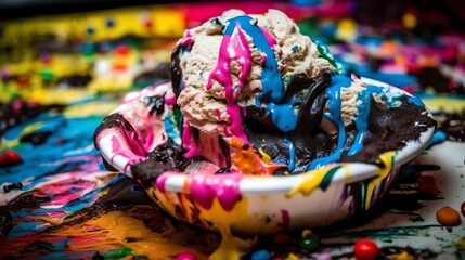 Melting Ice Cream Background, Made with Generative AI