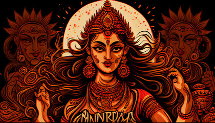Obraz premium illustration abstract Navaratri Festival. Generative AI