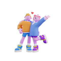 girl Hugging her boyfriend