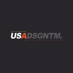 USA typography slogan for t shirt printing, tee graphic design, vector illustration.