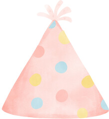 cute sweet pastel polka dot festive party hat watercolour