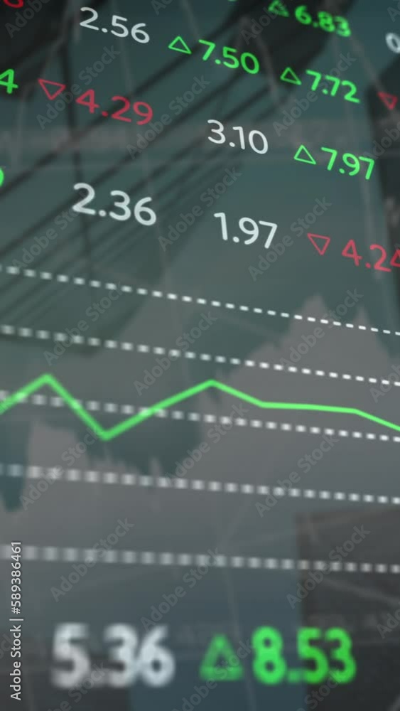 Poster animation of data processing over modern building