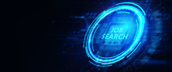 Business, Technology, Internet and network concept. Job Search human resources recruitment career. 3d illustration