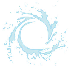 large round splash of water or oil