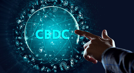 CBDC Central Bank Digital Currency Concept. 3d illustration