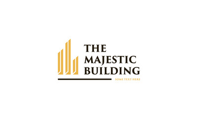 logomark, pictorial logo, logogram, pictogram logo building apartment with abstract letter M shape