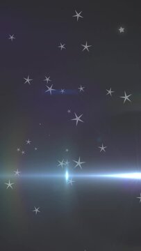Animation of glowing blue light moving over stars in background
