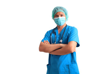 male doctor wearing blue suit