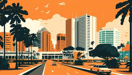 Schilderijen op glas Abidjan cityscape (ai generate) © Анастасия Птицова