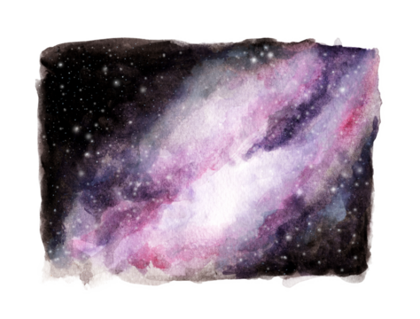 Abstract watercolor galaxy sky background, Cosmic texture with stars. Night sky.