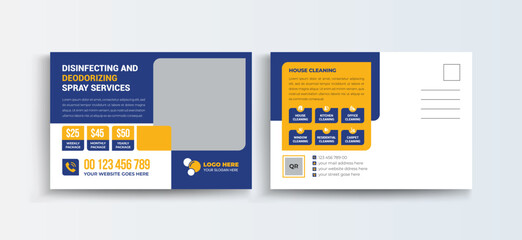 Cleaning service Marketing material Postcard Template | EDDM Postcard Template Design,