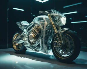 Majesstic Futuristic Motorcycle, Photography Style. Generative AI