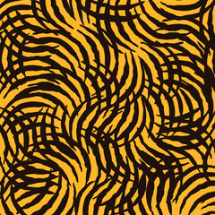 Fabric design, tiger pattern, patchwork pattern