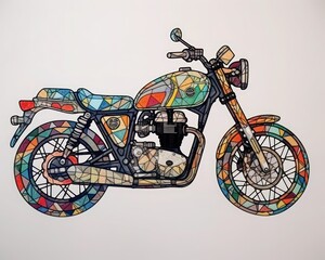 Colorful Motorcycle, Photography style. Genrative AI