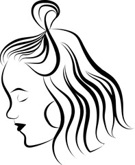 Beauty Woman Line Art