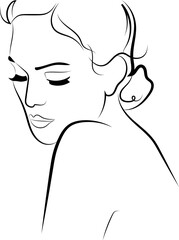 Beauty Woman Line Art