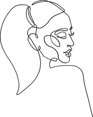 Beauty Woman Line Art