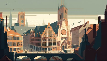 Antwerp cityscape (ai generate)