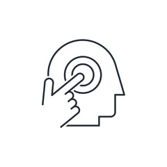 Activate thinking. Vector linear icon isolated on white background.
