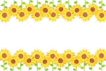 Naklejka premium ヒマワリ畑の背景イラスト