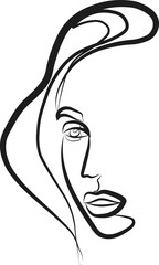 Line art women faces